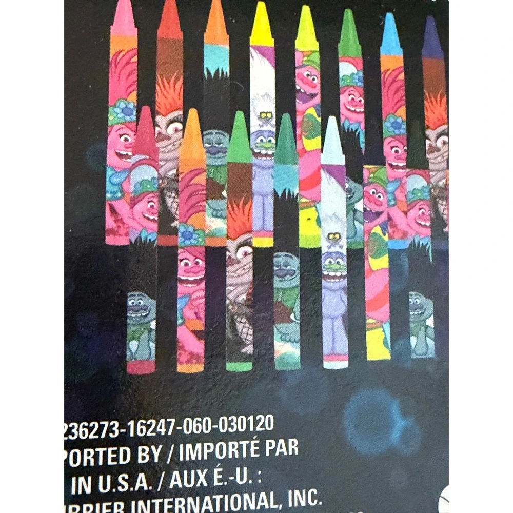 DreamWorks Trolls World Tour Art Kit and 24 Count Crayon Set Bundle New